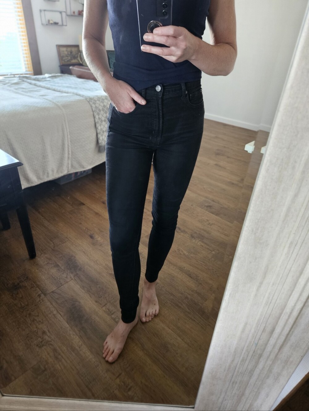 GAP High-Rise Black Skinny Women's Jeans, Size 2T, Inseam 30